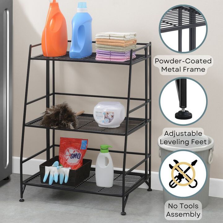 Convenience Concepts Xtra Storage 3 Tier Ladder Folding Metal Shelf