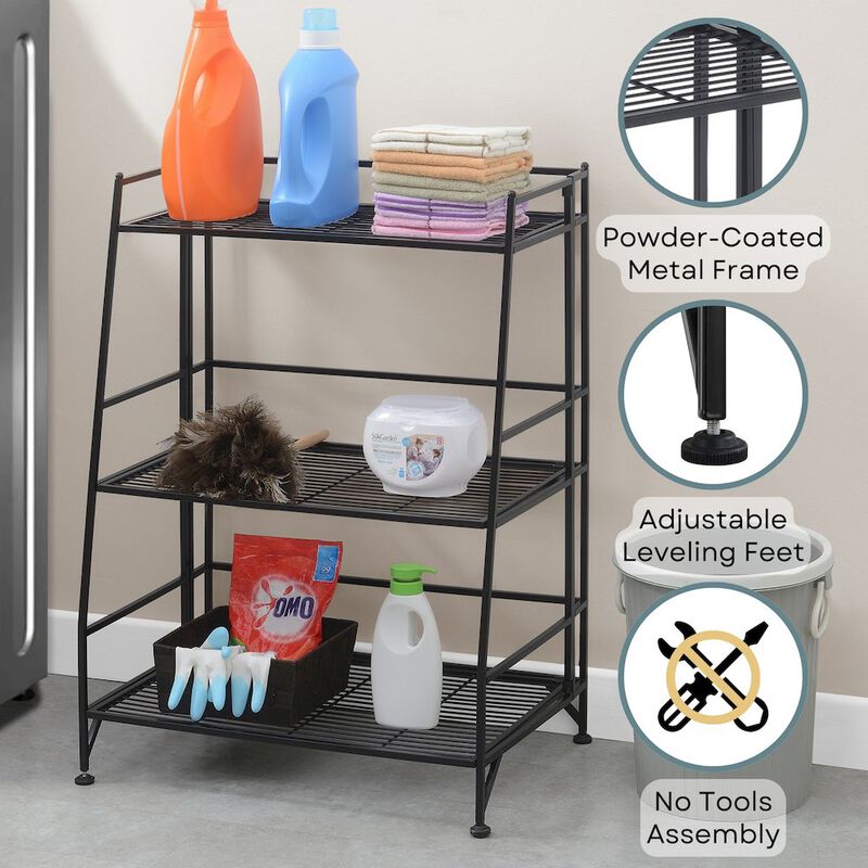 Convenience Concepts Xtra Storage 3 Tier Ladder Folding Metal Shelf