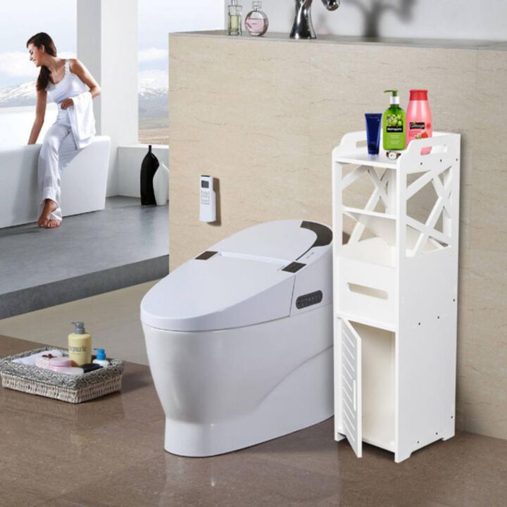 3-Tier Bathroom Storage Cabinet with 2 Doors Space-Saving Organizer for Stylish Bathroom Storage