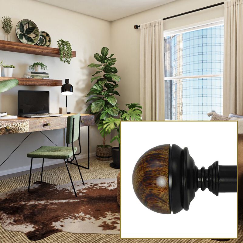 Exotic Demi Curtain Rod Set, Adjustable Length from 72" to 144"