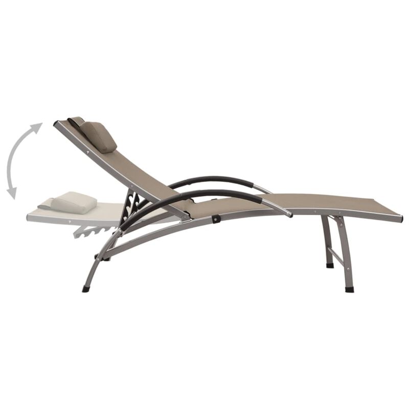 vidaXL Sun Lounger Textilene and Aluminum Taupe