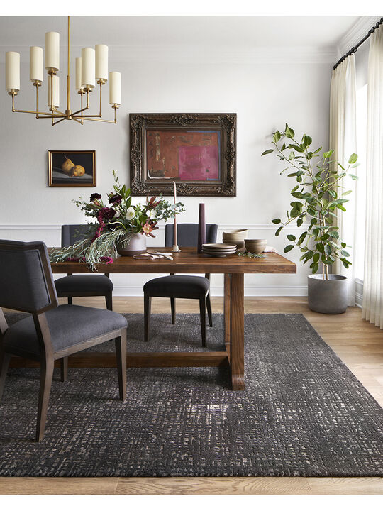 Atlas ATL05 Black/Bark 18" x 18" Sample Rug