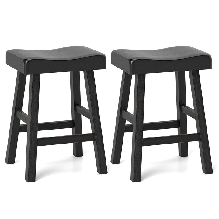 Counter Height Stools Set of 2 with Footrest for Restaurant Cafe Pub