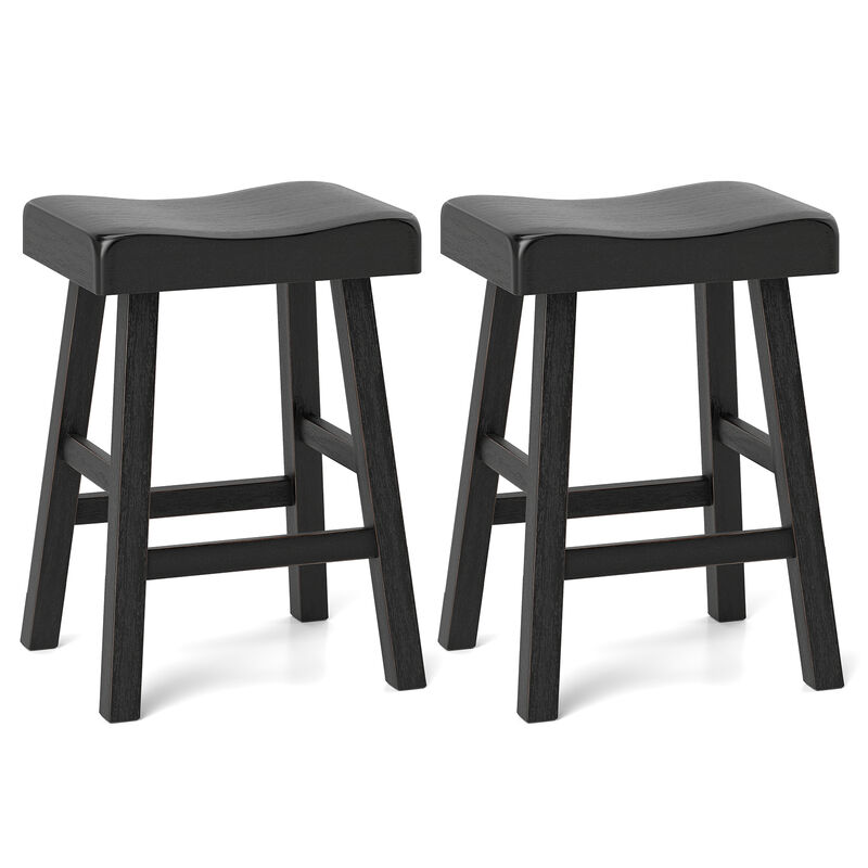 Counter Height Stools Set of 2 with Footrest for Restaurant Cafe Pub