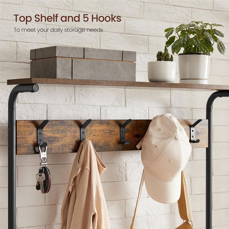 Hall Tree with Shoe Bench Entryway Organizer with Hooks and Storage