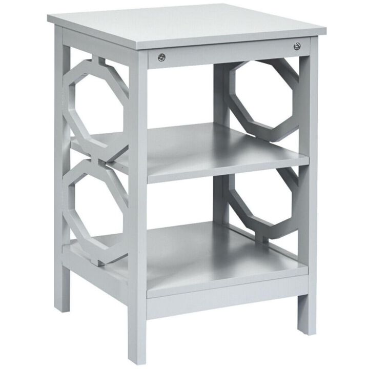Hivvago 3-tier Nightstand Sofa Side End Accent Table