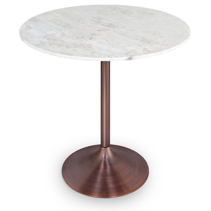 Simpli Home Osborne Dining Table In White/Copper