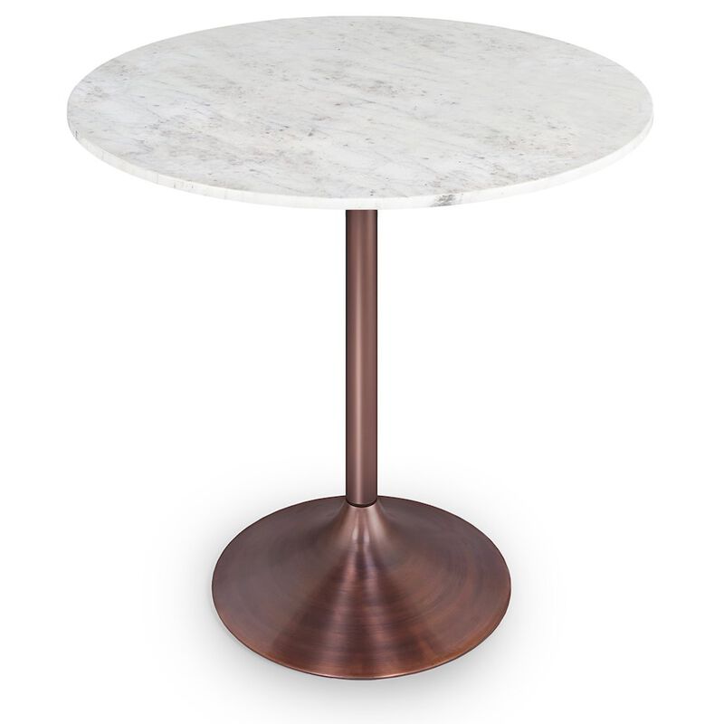 Simpli Home Osborne Dining Table In White/Copper