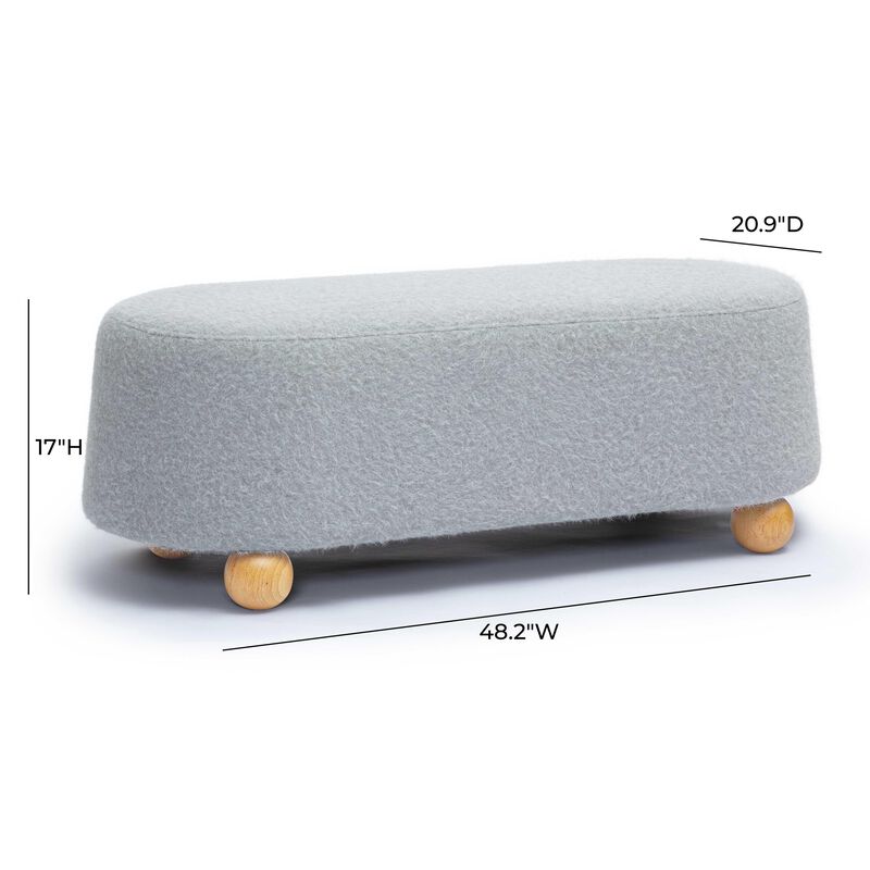 Jaine Forest Green Loose Mohair Large Ottoman