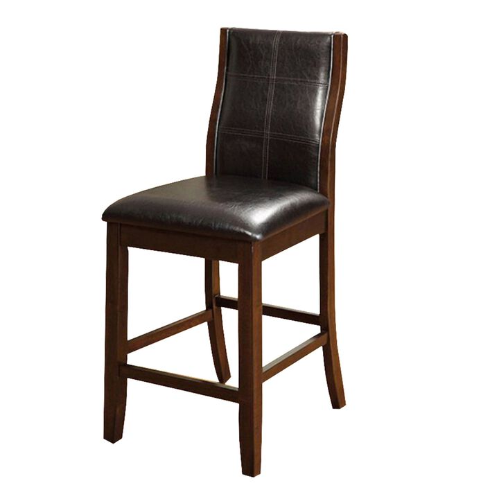Townsend II Leatherette Parson Chair Counter Height Chair, Set Of 2-Benzara