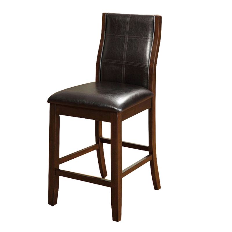 Townsend II Leatherette Parson Chair Counter Height Chair, Set Of 2-Benzara