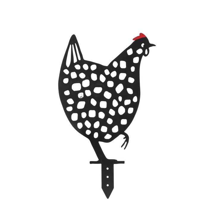 Set of 4 Iron Chicken Stakes – Decorative Garden Stakes for Yard, Lawn, and Outdoor Spaces