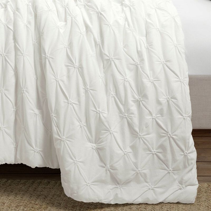 Breathable Cotton Comforter Set – Pleated 3-Piece Set for All Season Comfort