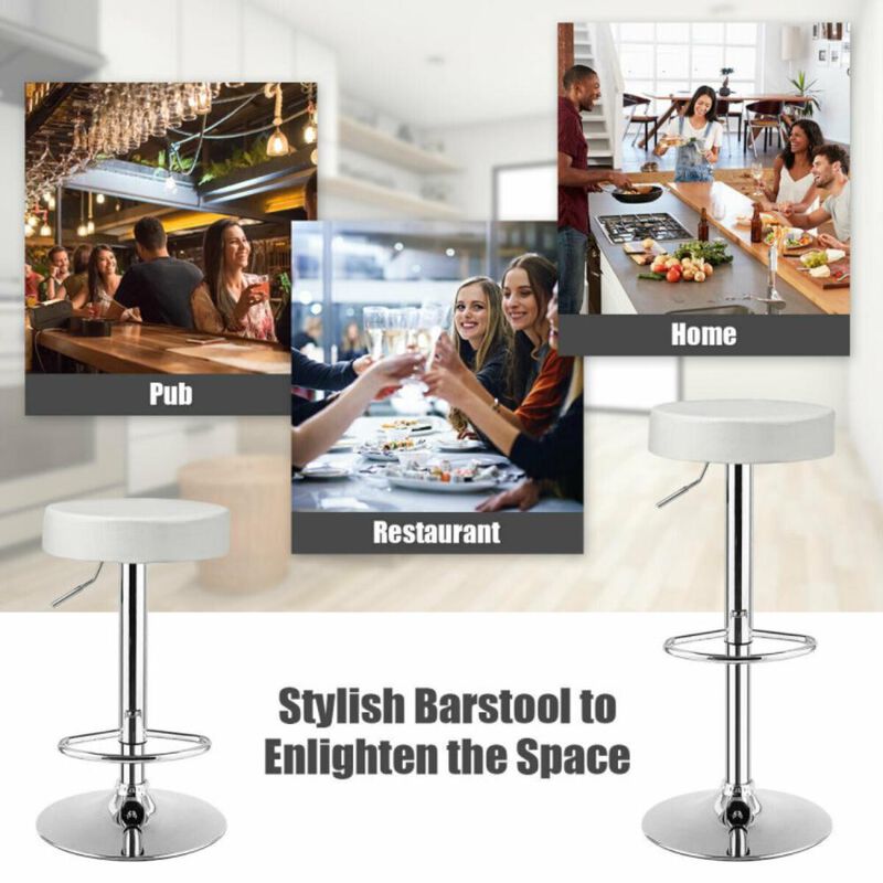 Hivvago 1 PC Round Bar Stool Adjustable Swivel Pub Chair