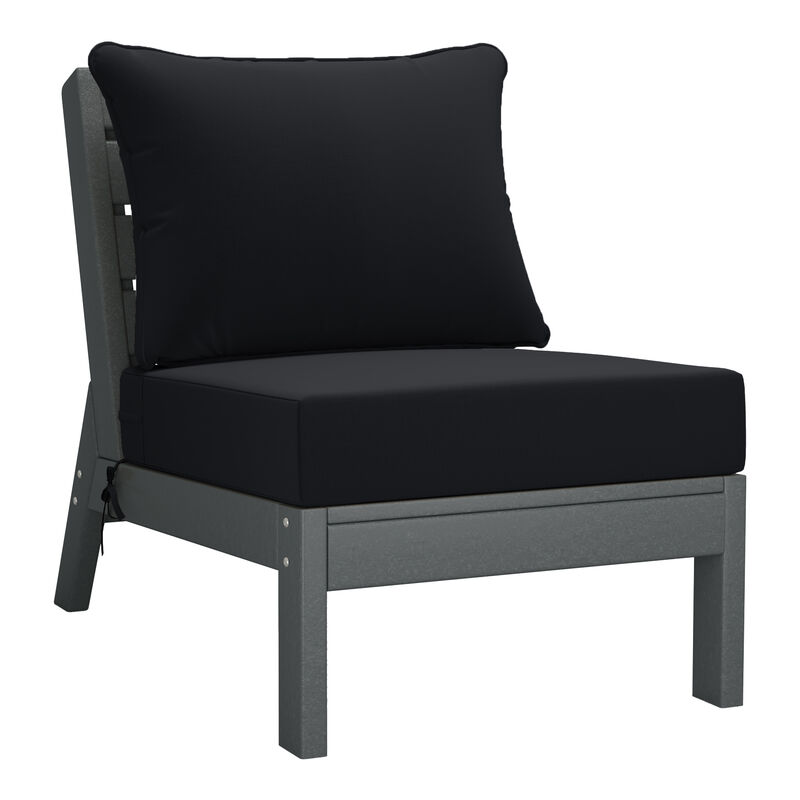 WestinTrends Outdoor Patio HDPE Sectional Sofa with Patio Cushions