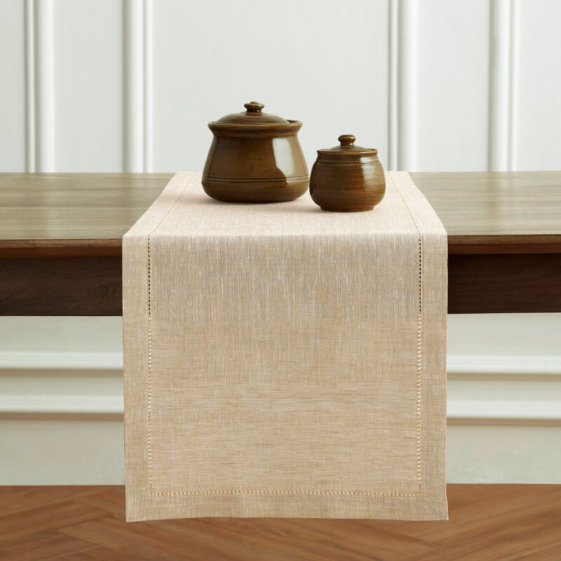 Solino Home 100% Pure Linen Table Runner 14 x 90 Inch | Milan