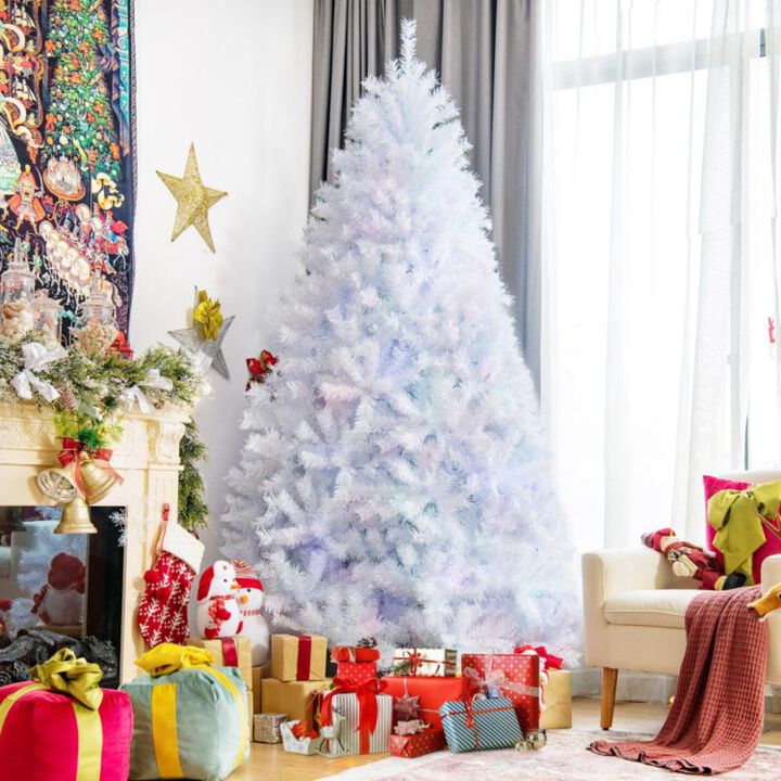 Hivvago Artificial Christmas Tree with Iridescent Branch Tips and Metal Base
