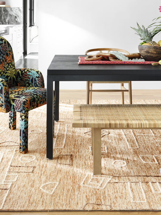 Leela LEE05 Terracotta/Natural 18" x 18" Sample Rug by Justina Blakeney