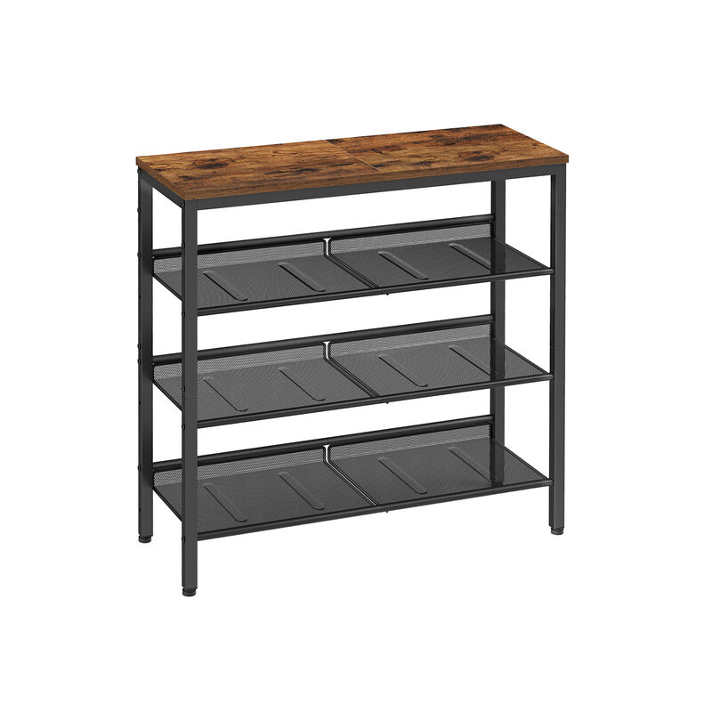 4-Tier Shoe Rack for Compact Storage and Easy Organization