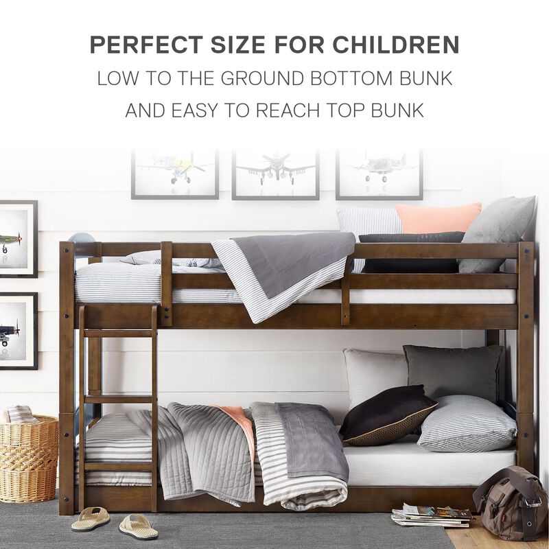 DHP Sierra Convertible Twin over Twin Bunk Bed with Safety Railings