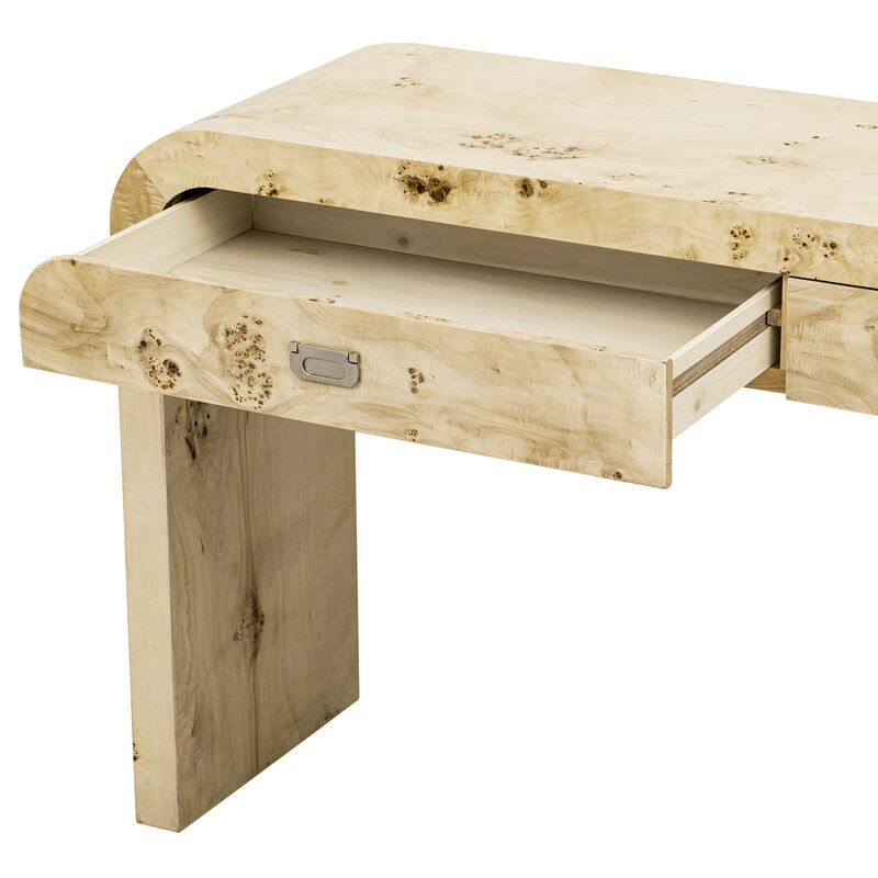 Merax Modern Burl Wood Veneer Entryway Console Table