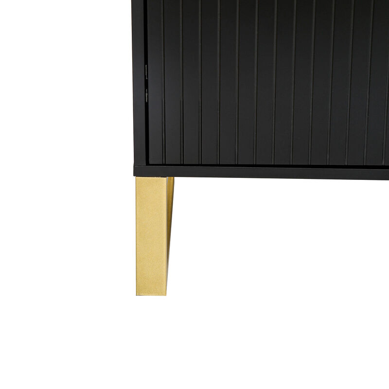 Merax Modern Metal Handles Sideboard Kitchen Cabinet
