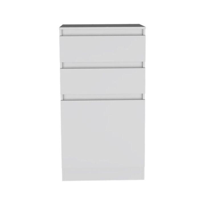 Kamelot Dresser With Jewelry Box, Single Door Cabinet, Mirror, Two Drawers - White