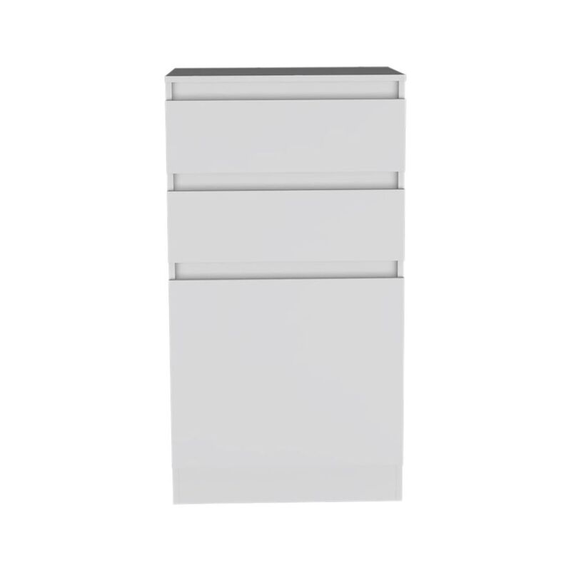 Kamelot Dresser With Jewelry Box, Single Door Cabinet, Mirror, Two Drawers - White