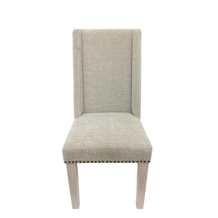 Carolina Living Upholstered Dining Chair - Set of 2 - Natural Driftwood - Fawn Upholstery