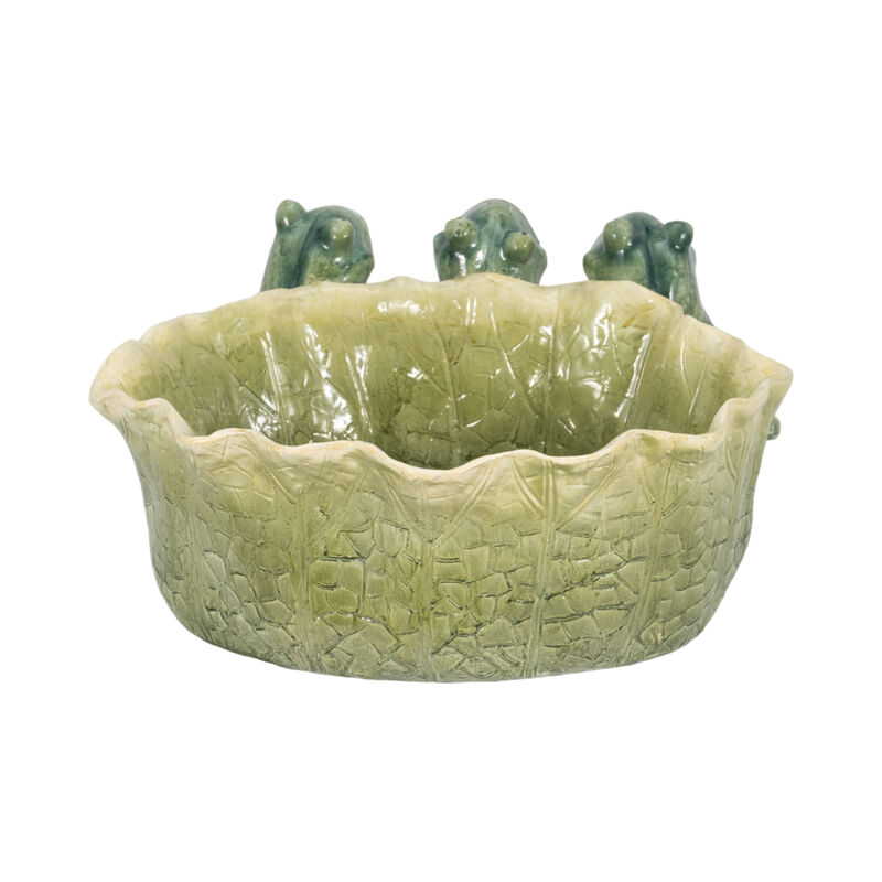 12" Three Sitting Frogs Planter