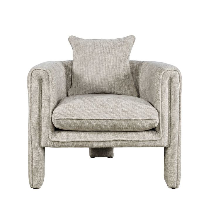 Jofran Adley Modern Upholstered Vintage Accent Armchair with Pillow
