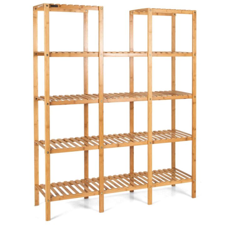 Hivvago Multifunctional Bamboo Shelf Flower Plant Display Stand