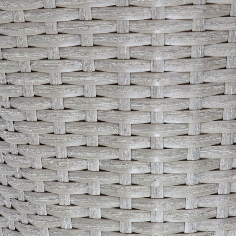 Sunnydaze 2-Piece Polyrattan Planters with Plastic Liner