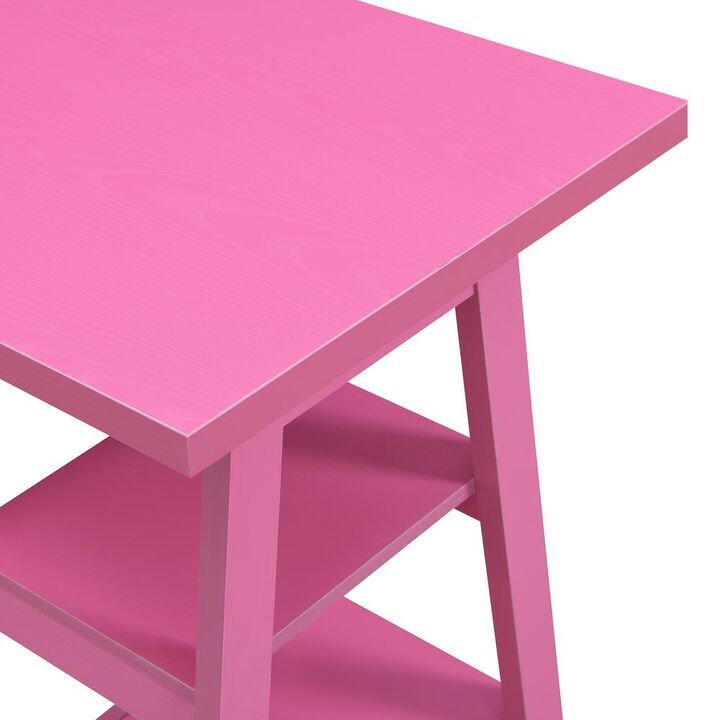 Convenience Concepts Designs2Go Double Trestle Desk with Shelves