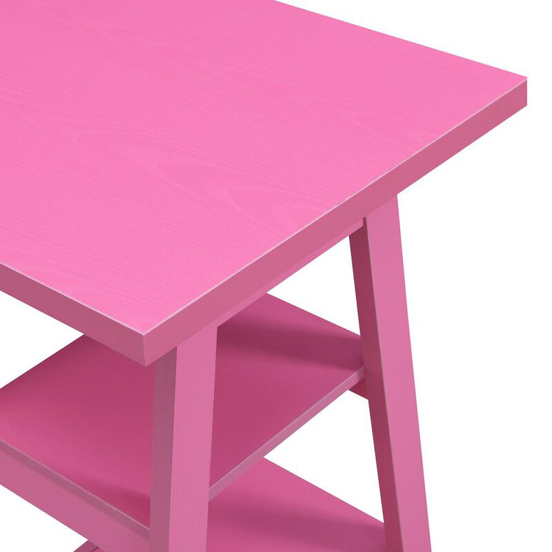 Convenience Concepts Designs2Go Double Trestle Desk with Shelves