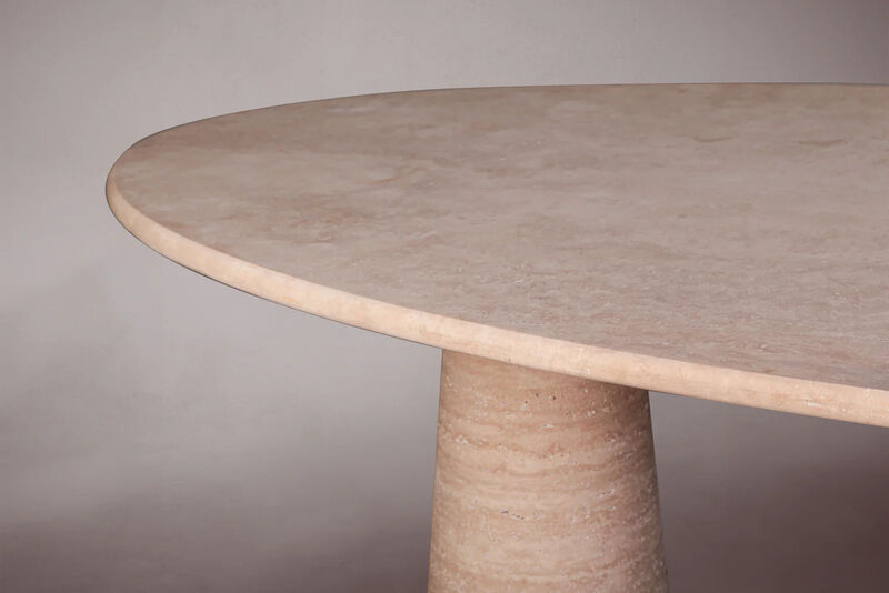 Travertine Oval Dining Table 80"