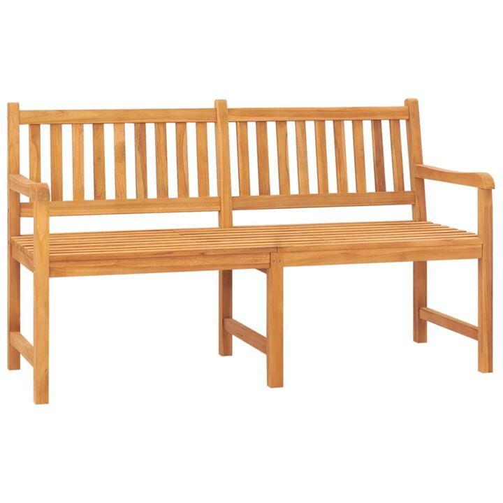 vidaXL 3-Seater Patio Bench with Table 59.1" Solid Teak Wood