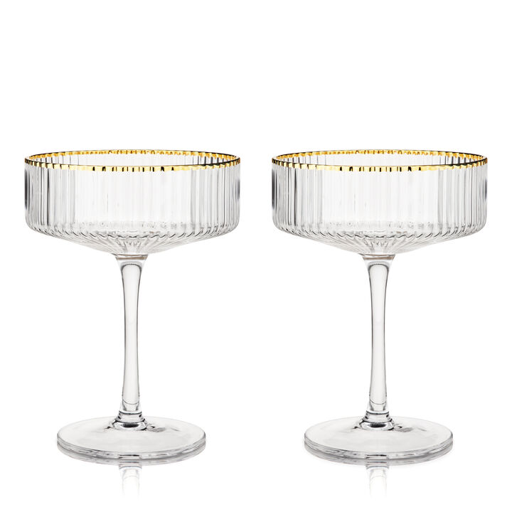 Meridian Crystal Coupe Glasses Set of 2
