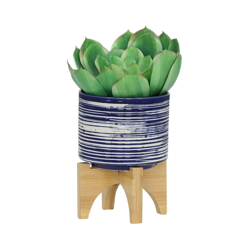 Planter On Stand, Blue Set