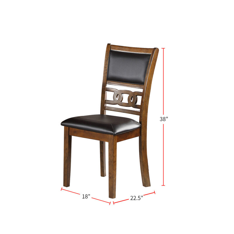 Set Of 2 Upholstered Dining Chair In Walnut Finish