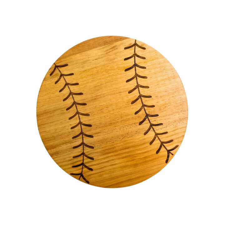 Baseball Charcuterie Wood Board - 13" Diameter