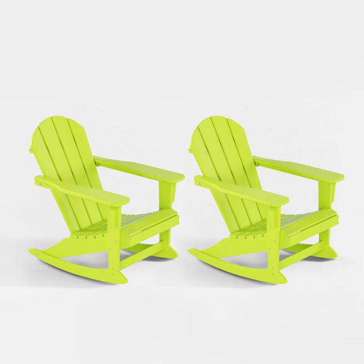 WestinTrends Classic Outdoor Patio Rocking Adirondack Chair (Set of 2)