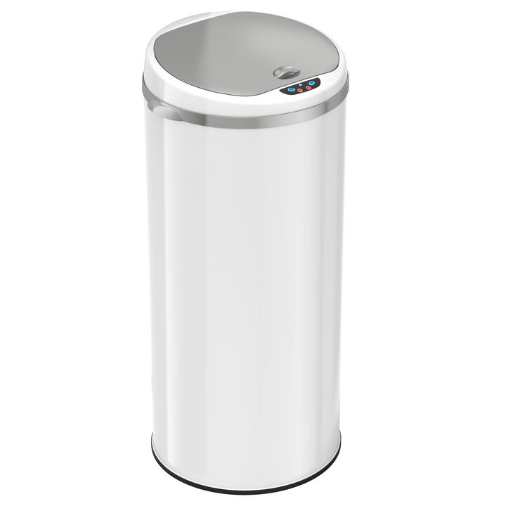 iTouchless 13 Gallon Ivory White Sensor Trash Can