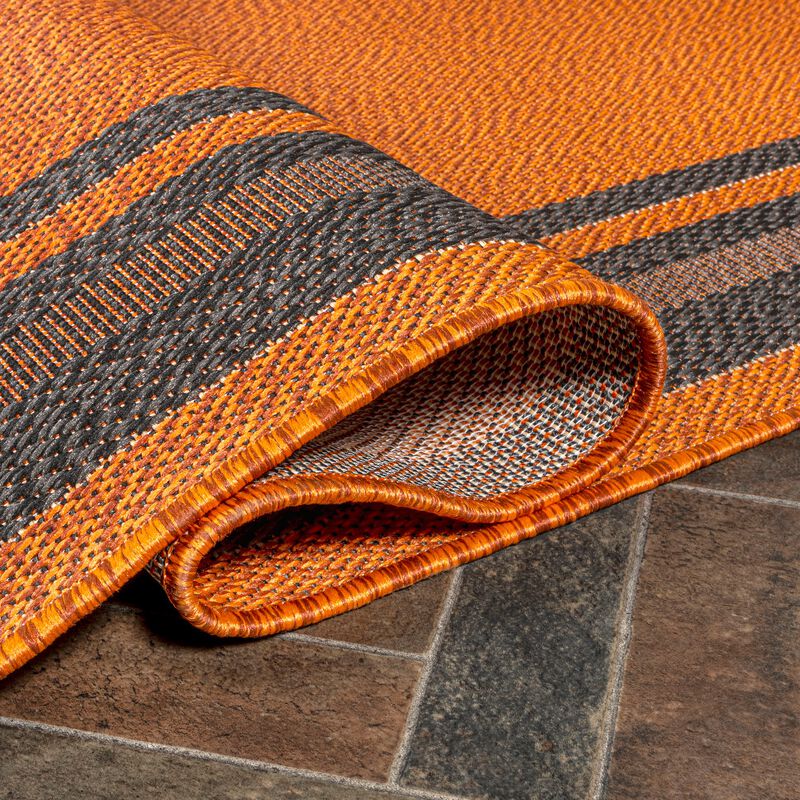 James Modern Border Stripe Indoor/Outdoor Area Rug