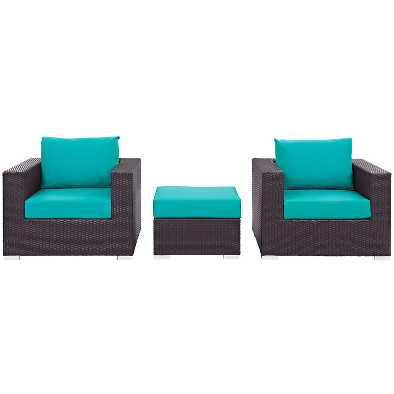 Modway - Convene 3 Piece Outdoor Patio Sofa Set