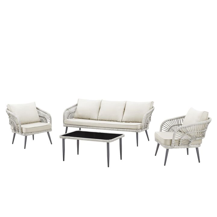 Inspired Home Arsema  Outdoor 4pc Seating Group