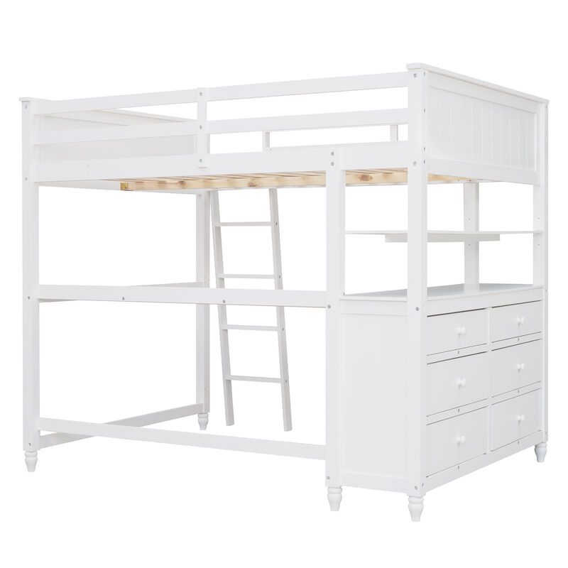 Merax Loft Bed with Drawers and Desk