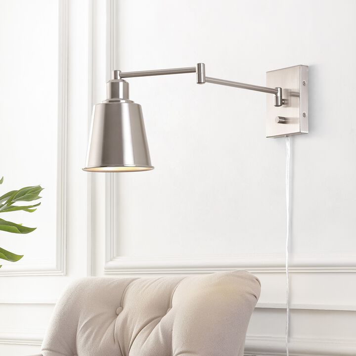Cary Iron Contemporary Swing Arm LED Wall Sconce