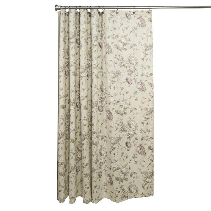 Ellis Curtain Abigail Classic Floral Design Button Holes Shower Curtain 72" x 72" Lilac Ellis Curtain Abigail Classic Floral Design Button Holes Shower Curtain 72" x 72" Lilac