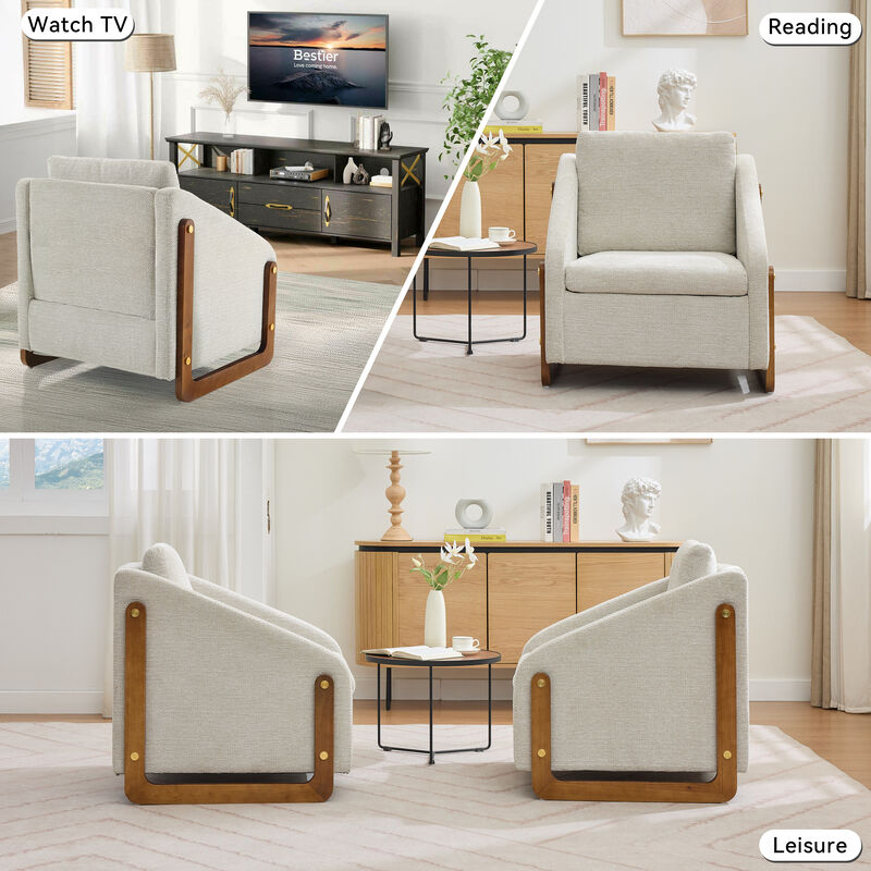 Merax Modern Upholstered Chenille Armchair Accent Leisure Chair